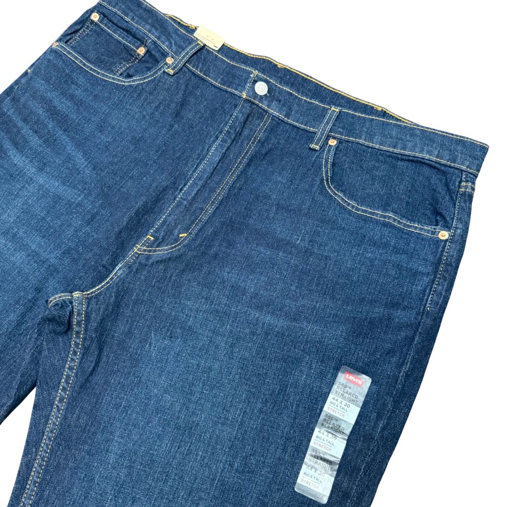 NWT Levis 559 Relaxed Straight Jeans Mens 44x30 Blue Big and Tall Stretch Denim